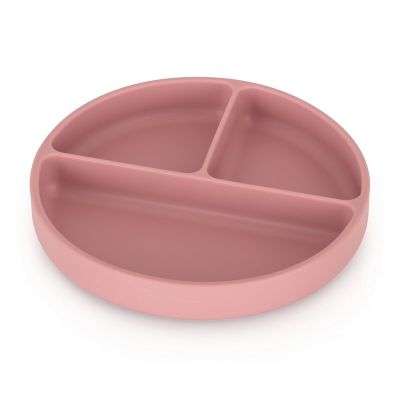 Petite&Mars - Farfurie compartimentata Take&Match, Rotunda, Cu ventuza si 3 compartimente, Silicon, Fara BPA, 500 ml, 6 luni+, Roz BYN715820
