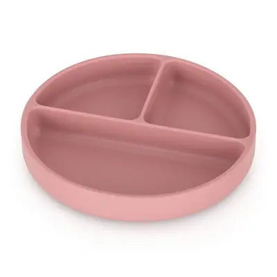 Petite&Mars - Farfurie compartimentata Take&Match, Rotunda, Cu ventuza si 3 compartimente, Silicon, Fara BPA, 500 ml, 6 luni+, Roz BYN715820