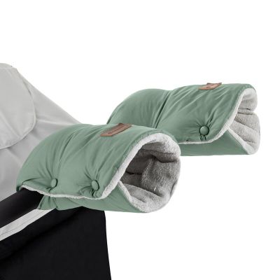 Petite&Mars - Manusi calduroase pentru carucior, Jasie, Pentru vremea rece, Potrivite pentru orice carucior, Impermeabile, Inchidere prin capse, Verde deschis BYN532822
