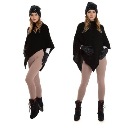 Qmini - Colanti pentru gravide, Cu talie speciala, Din 95% bumbac si 5% spandex, Pentru perioada rece, Beige, Masura L BYNQM_Legginsclassic line_L_B
