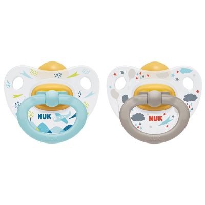 Suzeta Nuk Happy Kids Latex M1, 0-6 luni, Set 2 Bucati, Bleu ERFMAR-N5281