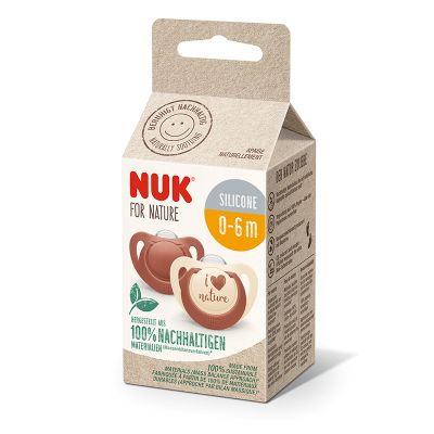 Suzeta Nuk for Nature Silicon M1, 0-6 luni, Set 2 Bucati, Rosu ERFMAR-N9686