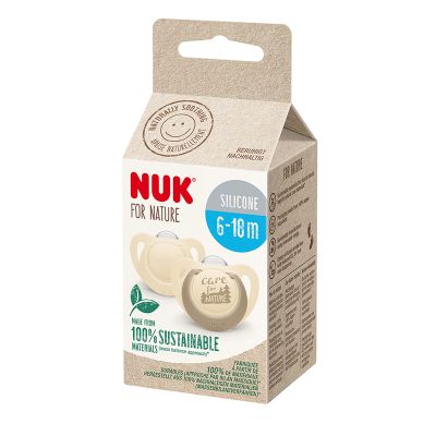 Suzeta Nuk for Nature Silicon M2, 6-18 luni, Set 2 Bucati, Crem ERFMAR-N9655