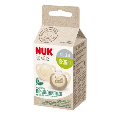 Suzeta Nuk for Nature Silicon M3, 18-36 luni, Set 2 Bucati, Crem ERFMAR-N9624
