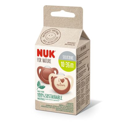 Suzeta Nuk for Nature Silicon M3, 18-36 luni, Set 2 Bucati, Rosu ERFMAR-N9631
