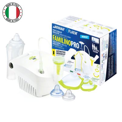 Aparat aerosoli Novama Familino Pro by Flaem, nebulizator cu compresor, Irigator nazal Rhino... BITnovamafamilinopro