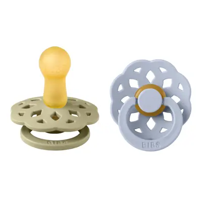 Bibs - set 2 suzete boheme latex, tetina rotunda, 6 luni +-khaki/dusty blue bbb240132