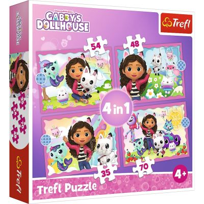 PUZZLE TREFL 4IN1 GABBYS DOLLHOUSE AVENTURILE LUI GABBY VIV34620