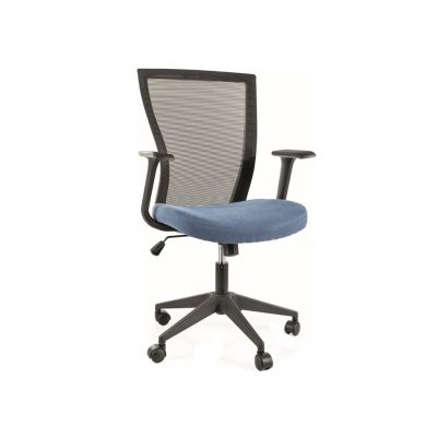 Scaun birou egonomic sl q328, mesh, inaltime reglabila, roti pivotante, cadru polipropilena, 136 kg, negru/albastru drm10256