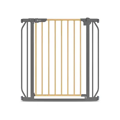 Lionelo - Poarta de siguranta prin presiune Truus Slim, 105 cm, Conform cu standardul europeane de securitate EN1930, Gri/Natur BYNLO-TRUUS_SLIM_GREY_GRAPHITE