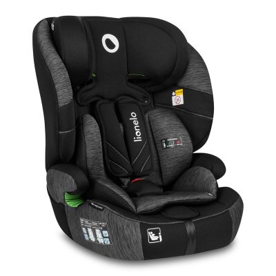 Lionelo - Scaun auto, Levi One i-Size, Universal, Instalare FWF, Cu tetiera reglabila in 10 pozitii, Cu spatar detasabil, 76-150 cm, Conform cu R129, Gri BYNLO-LEVI_ONE_I-SIZE_BLACK_GREY