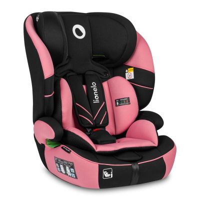 Lionelo - Scaun auto, Levi One i-Size, Universal, Instalare FWF, Cu tetiera reglabila in 10 pozitii, Cu spatar detasabil, 76-150 cm, Conform cu R129, Roz BYNLO-LEVI_ONE_I-SIZE_PINK_ROSE