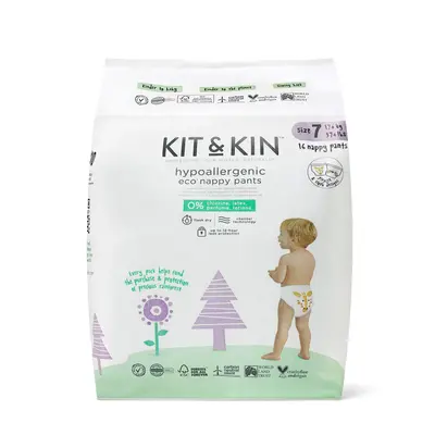 Scutece hipoalergenice eco kit&kin chilotel l xxl, marimea 7, 17 kg+, 96 buc tnakks7pantscase