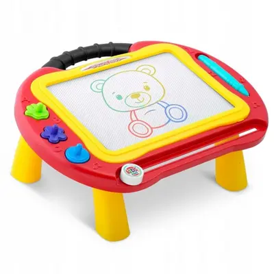 Masuta cu tabla magnetica pentru desenat cu accesorii incluse ricokids 772200 - rosu edeedi772200