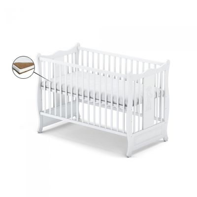 Patut fara sertar vessanti sophie - alb + saltea cocos 10 cm edeedipfsvsa_s10