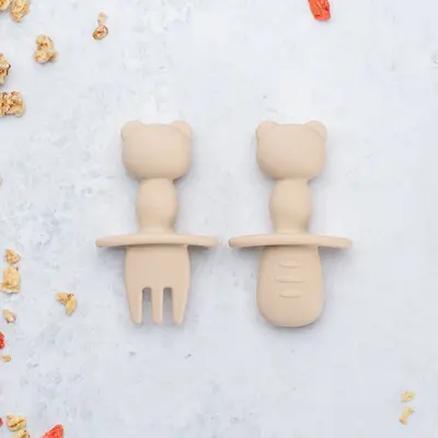 Set Tacamuri din silicon, AppeKids, The Little Bear,  Bubble Beige KRTAK275558