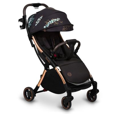 Carucior sport, Lionelo, Julie One, Editie limitata Golden Moments, De la nastere, Greutate redusa, Cu accesorii, Cadru din aluminiu, 0-22 kg, Conform cu standardele europene de securitate EN1888-1 si EN1888-2, Negru BYNLO-JULIE_ONE_GOLDEN_MOMENTS