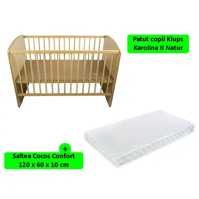 Patut KLUPS Karolina II Natur + Saltea 10 MyKids Confort II 00009501