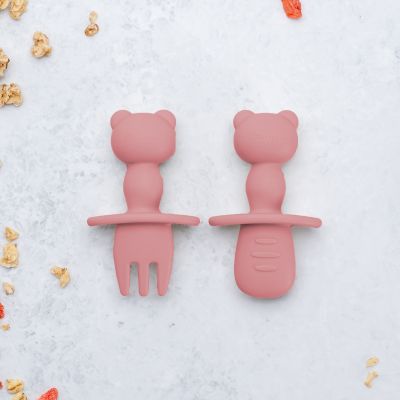 Set Tacamuri din silicon, AppeKids, The Little Bear - Old Rose KRTAK275572