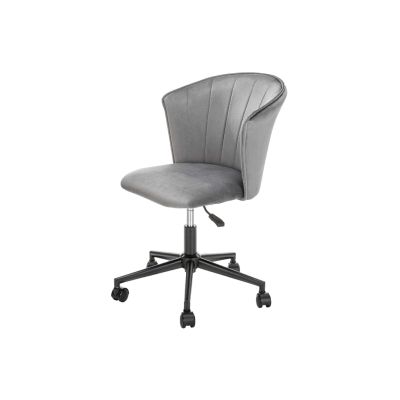 Scaun birou hm pasco, rotativ, inaltime reglabila, catifea, gri drm10268