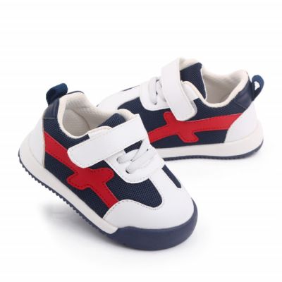 Adidasi bleumarine cu insertii rosii pentru bebelusi (marime disponibila: marimea 24) mbd2678-1-sa48.marimea 24