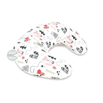 Perna pentru alaptat, MimiNu, Din bumbac certificat Oeko Tex Standard 100, Cu husa detasabila, Cu fermoar securizat, Circumferinta 155 cm, Design, Fox BYN6426972024860