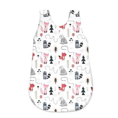 Sac de dormit, MimiNu, Pentru bebelusi, De iarna, Din bumbac certificat Oeko Tex Standard 100, Cu fermoar lateral, Cu capse pe umar, 70 cm, 0 - 6 luni, 2.5 Tog, Design, Fox BYN6426972024815