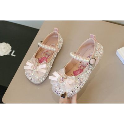 Pantofi roz cu strasuri, paiete si perlute - Princess MBXZ02-1
