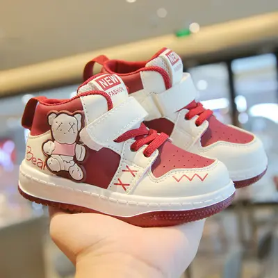 Adidasi albi cu visiniu - Bear MDTX-652-1-sa50