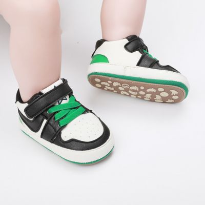 Adidasi albi cu negru si verde - Smart MB9812-1-sa1
