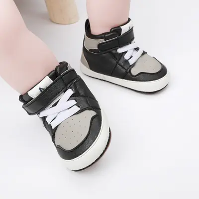 Adidasi negri cu gri si alb, inalti pentru bebelusi MD9812-8-sa3