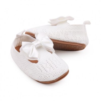 Pantofiori albi crosetati (marime disponibila: 3-6 luni (marimea 18 incaltaminte)) lif235-3-c1.3-6 luni (marimea 18 incaltaminte)