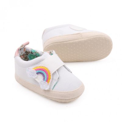 Tenisi albi pentru fetite - curcubeu (marime disponibila: 3-6 luni (marimea 18 incaltaminte)) mbbyq3181-3-p13.3-6 luni (marimea 18 incaltaminte)