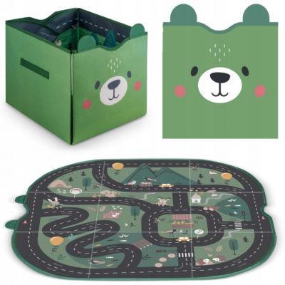 Cos de depozitare 2 in 1 cu salteluta de joaca pentru copii nukido - verde edeedi740800