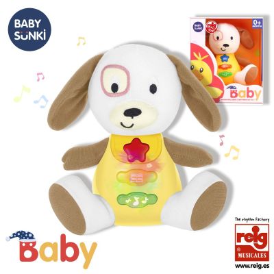 Jucarie interactiva bebe cu sunete si lumini 15 cm - catel baby sunki rg18171