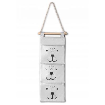 Organizator textil de perete cu 3 compartimente nukido nk-403 - gri edeedi740320