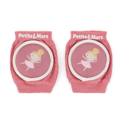 Genunchiere cu pernute, Petite&Mars, Cu elastic, Material respirabil, Stratul antiderapant, 13x10 cm, 6 luni+, Roz BYN522820