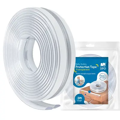 Banda protectie pentru muchii si margini cu adeziv, transparent, SIPO Baby Safety, 3 metri EKDSBS-T10