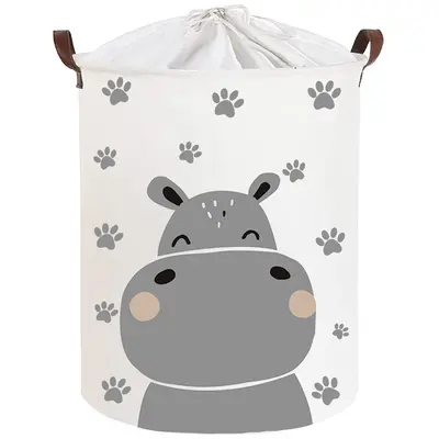 Cos Pliabil Pentru Jucarii, Rufe, Bumbac Canvas, Impermeabil, SIPO, 35x42 cm, Bumbac, 43l, Hippo EKDSBT43