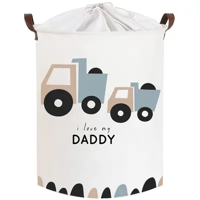 Cos Pliabil Pentru Jucarii, Rufe, Bumbac Canvas, Impermeabil, SIPO, 35x42 cm, Bumbac, 43l, Love Daddy EKDSBT41