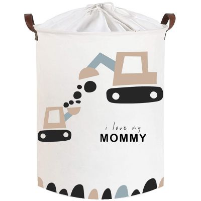 Cos Pliabil Pentru Jucarii, Rufe, Bumbac Canvas, Impermeabil, SIPO, 35x42 cm, Bumbac, 43l, Love Mommy EKDSBT42
