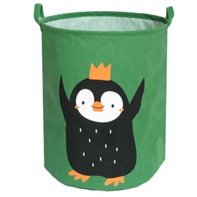 Cos Pliabil Pentru Jucarii, Rufe, Bumbac Canvas, Impermeabil, SIPO, 35x42 cm, Bumbac, 43l, Pinguin EKDBTC04