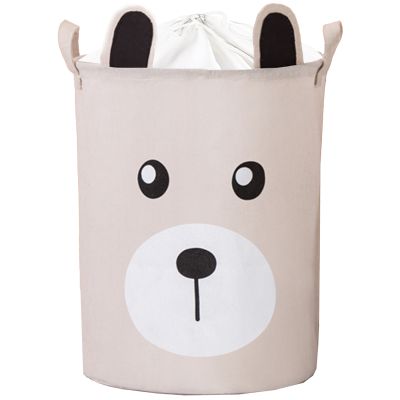 Cos Pliabil Pentru Jucarii, Rufe, Bumbac Canvas, Impermeabil, SIPO, 35x42 cm, Bumbac, 43l, Urs EKDBT036