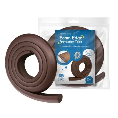 Rola protectie din spuma groasa pentru colturi mobilier, pentru copii, SIPO Baby Safety, 2 metri, Maro EKDSBS-T11-F4