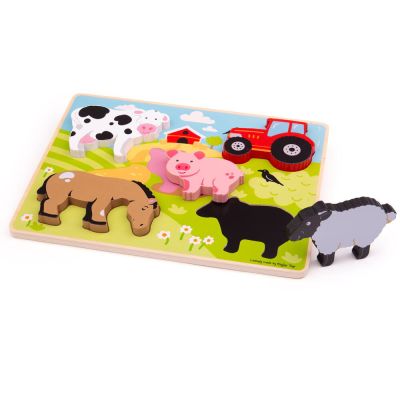 Puzzle din lemn - in ograda