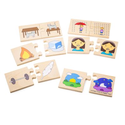 Puzzle din lemn - notiuni opuse