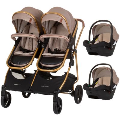 Carucior gemeni chipolino duo smart 3 in 1 golden beige hubst-kbds02403gb