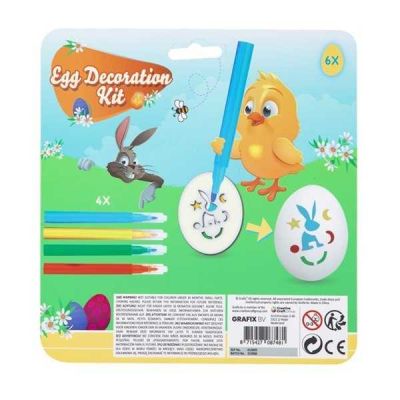Set 6 sabloane decorat oua Paste si 4 carioci colorate Grafix GR810009 BBJGR810009_Initiala