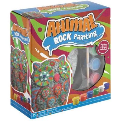 Set Creativ Pictura pe Pietre Animal 8 piese Grafix GR200065 BBJGR200065_Bufnita