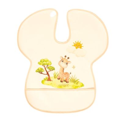 Baveta impermeabila cu protectii pentru umeri Happy Giraffe BBK12-126